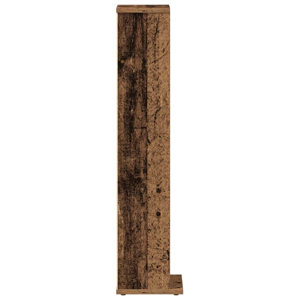 Cd-kast 21x20x88 cm bewerkt hout oud houtkleurig