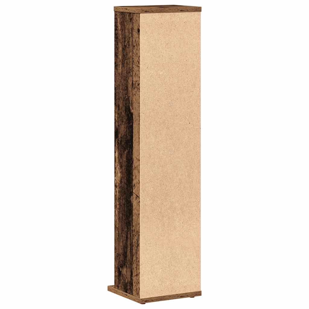 Cd-kast 21x20x88 cm bewerkt hout oud houtkleurig