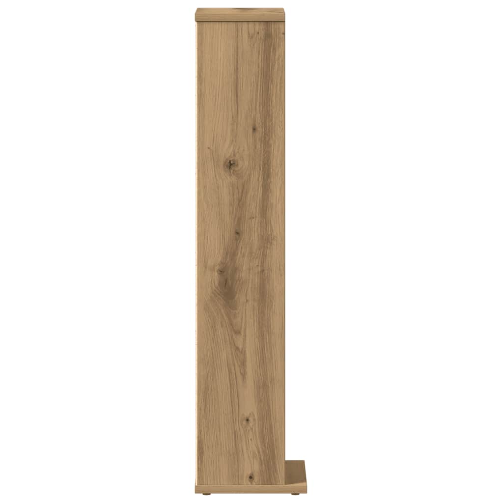 Cd-kast 21x20x88 cm bewerkt hout artisanaal eikenkleurig