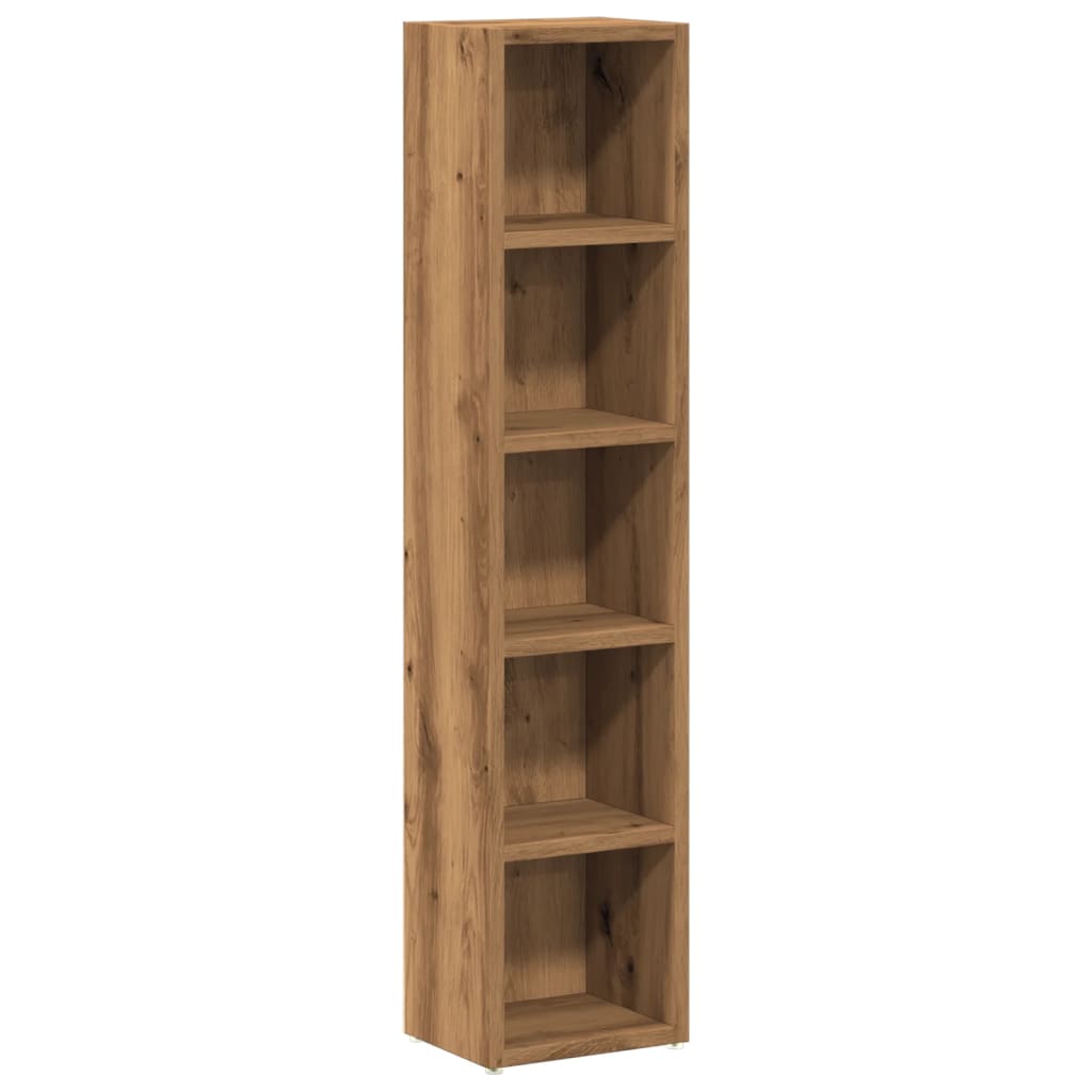 CD-kasten 2 st 21x16x93,5 bewerkt hout artisanaal eikenkleur