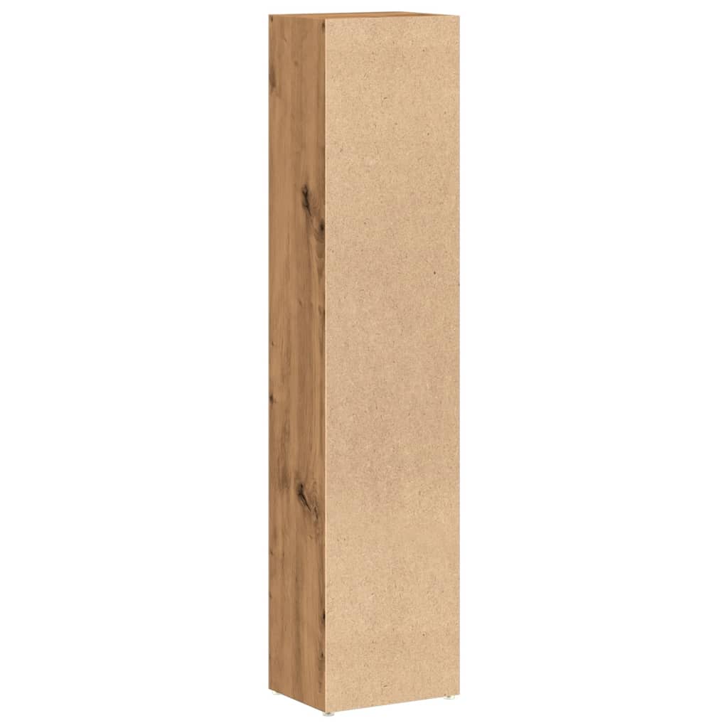 CD-kasten 2 st 21x16x93,5 bewerkt hout artisanaal eikenkleur