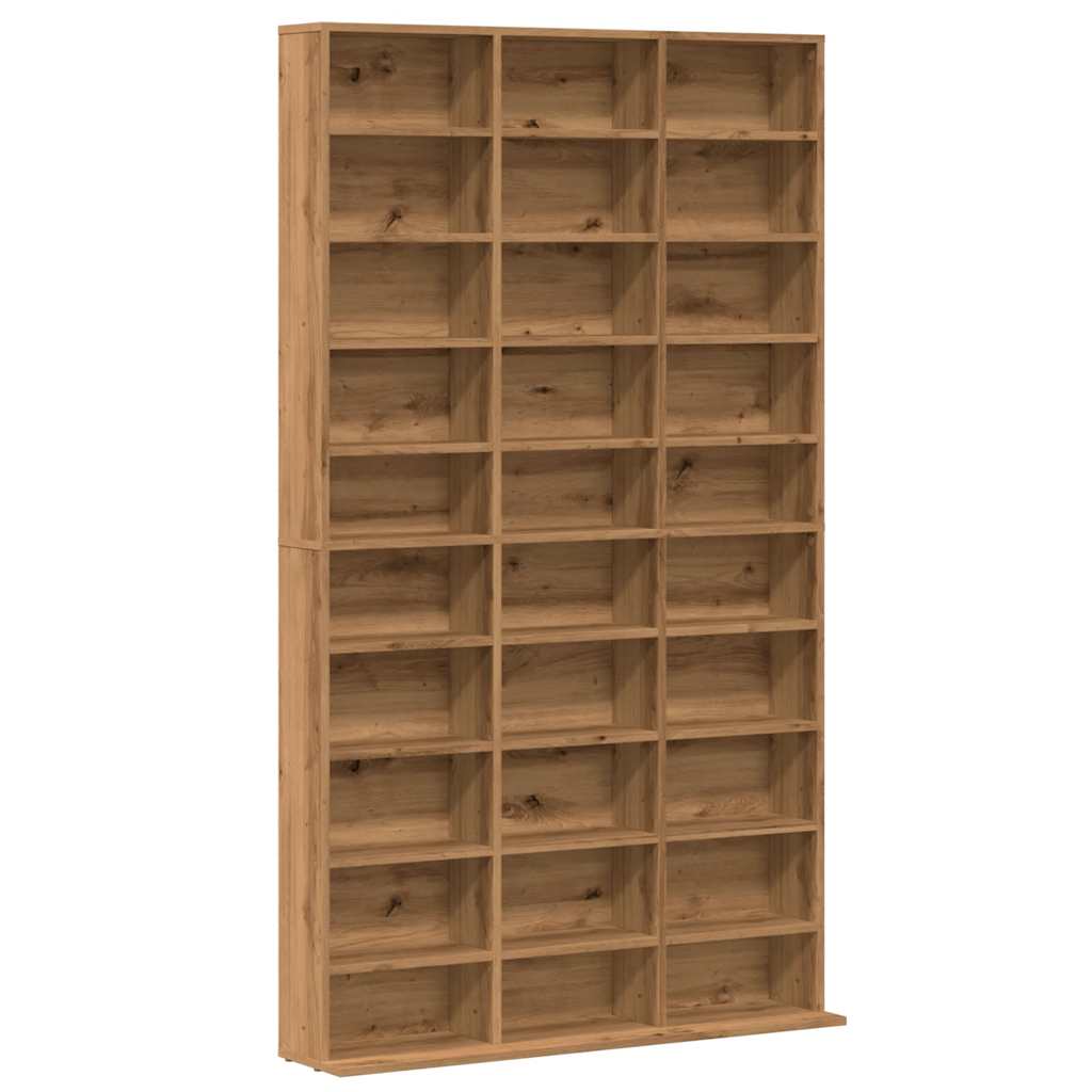 Cd-kast 102x23x177,5 cm bewerkt hout artisanaal eikenkleur