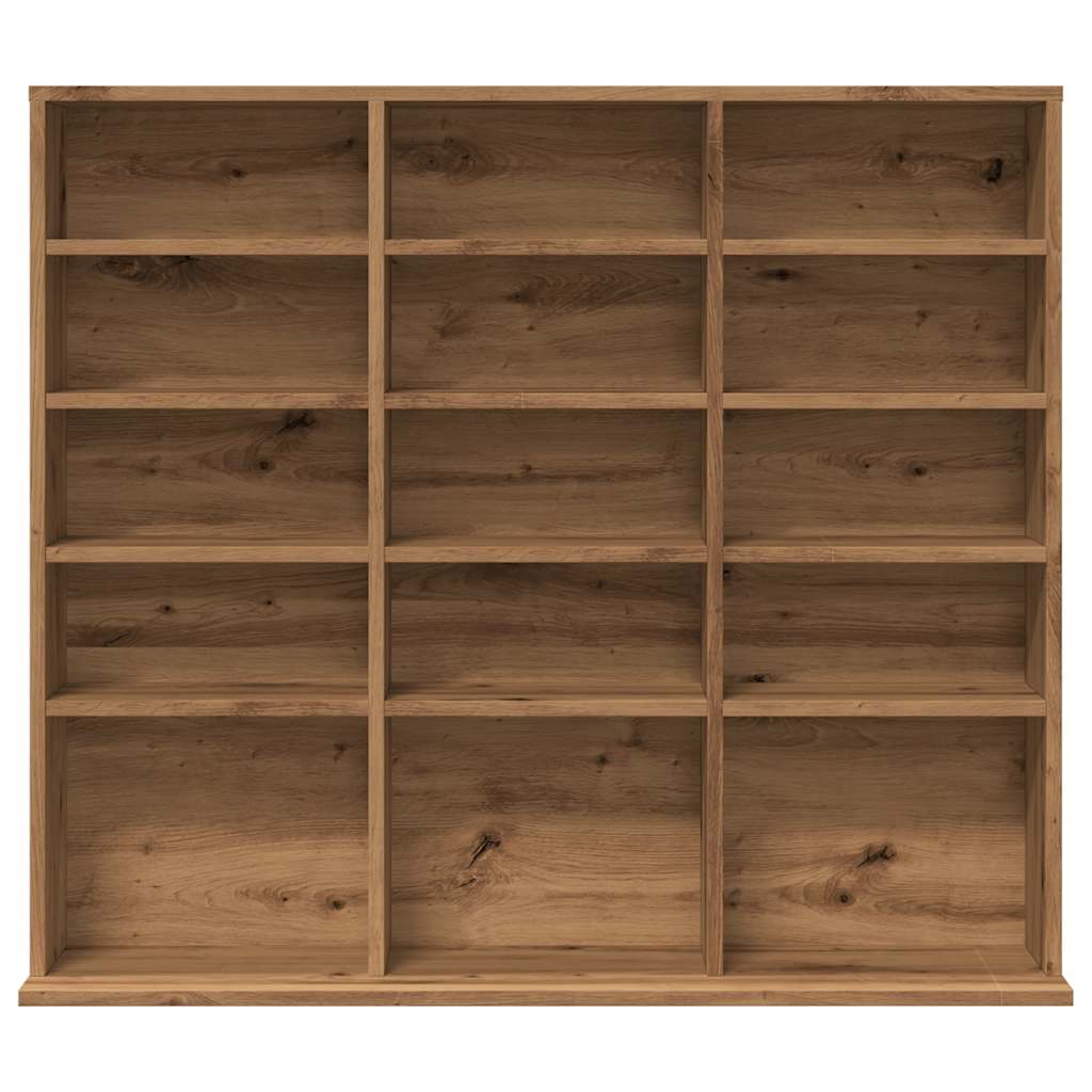 Cd-kast 100x23x89,5 cm bewerkt hout artisanaal eikenkleurig