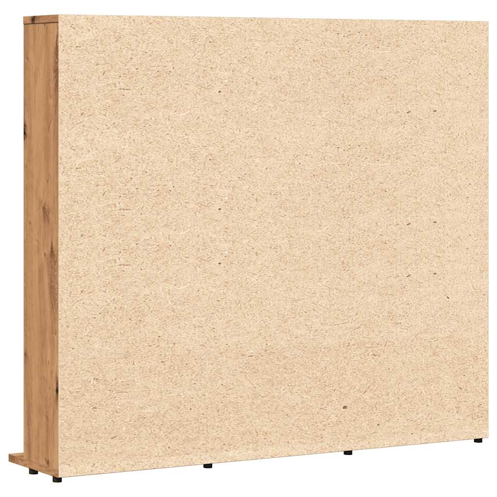 Cd-kast 100x23x89,5 cm bewerkt hout artisanaal eikenkleurig