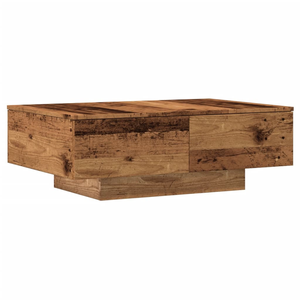 Salontafel 90x60x31 cm bewerkt hout oud houtkleurig