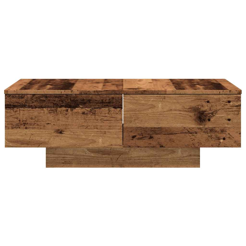 Salontafel 90x60x31 cm bewerkt hout oud houtkleurig