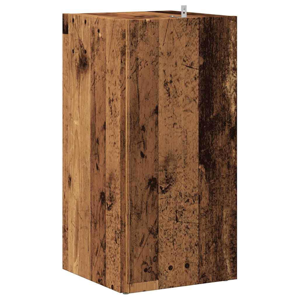 Hoekkast 33x33x67 cm bewerkt hout oud houtkleurig