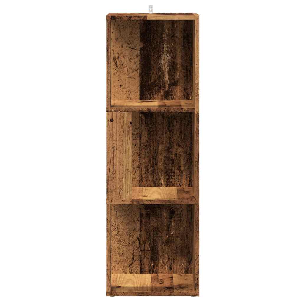 Hoekkast 33x33x100 cm bewerkt hout oud houtkleurig