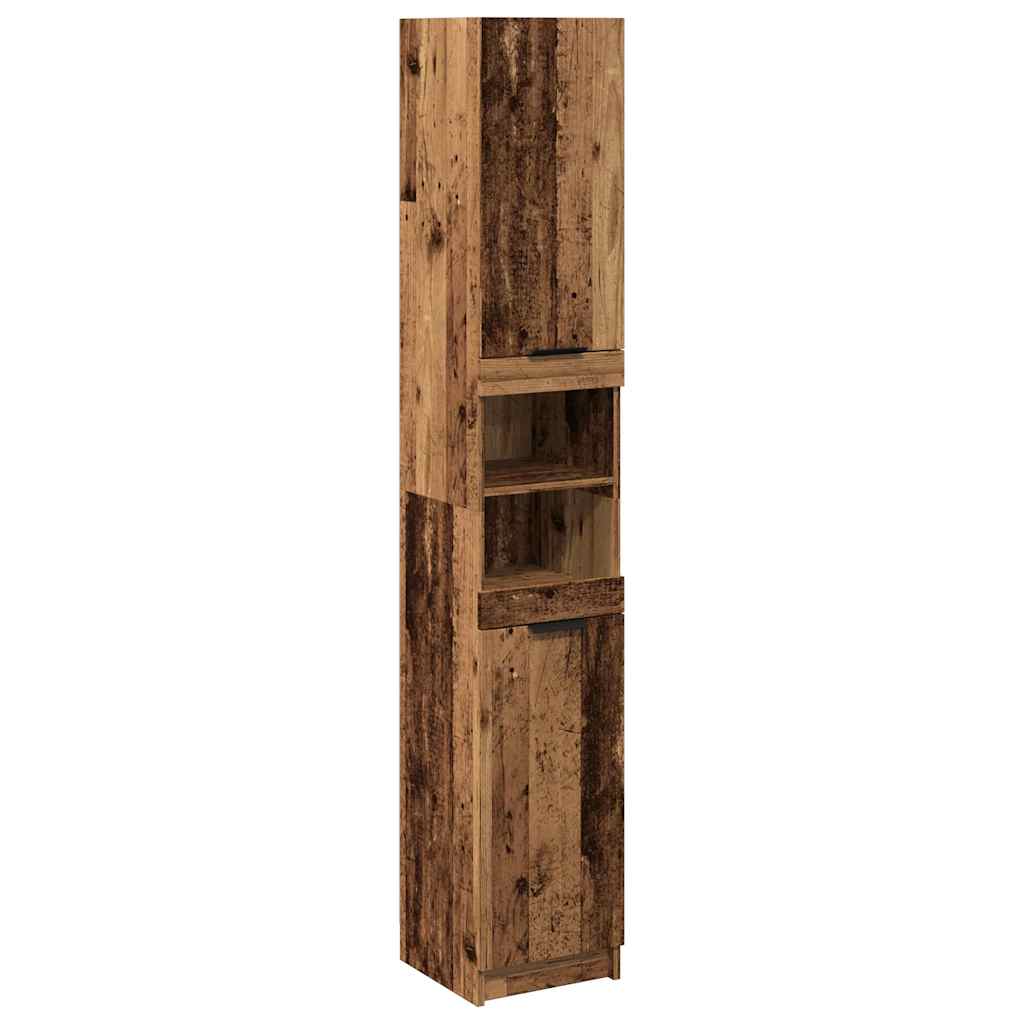 Badkamerkast 32x34x188,5 cm bewerkt hout oud houtkleurig