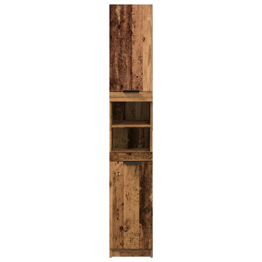 Badkamerkast 32x34x188,5 cm bewerkt hout oud houtkleurig