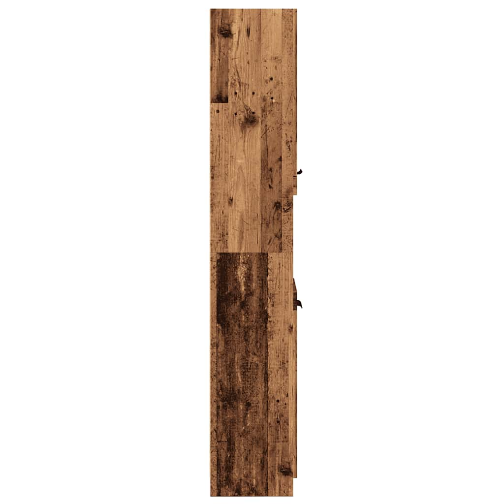 Badkamerkast 32x34x188,5 cm bewerkt hout oud houtkleurig