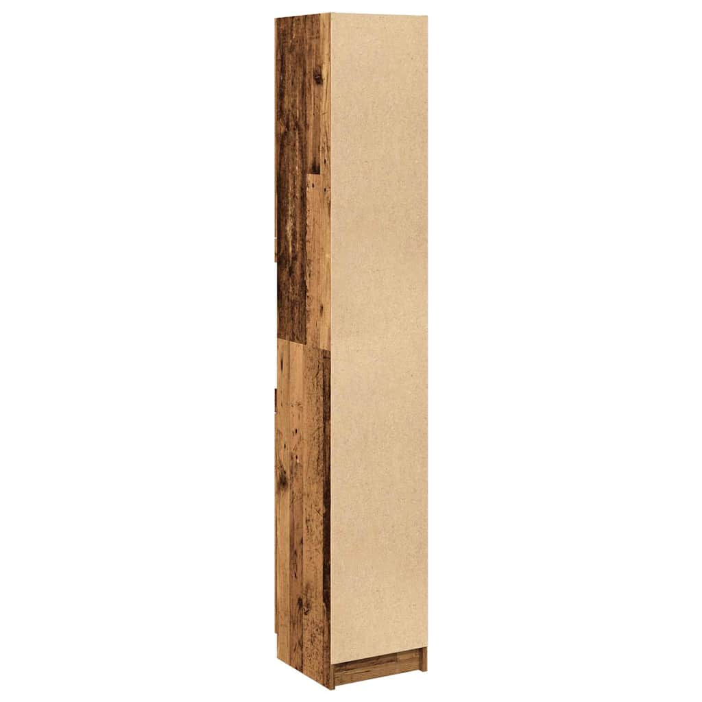 Badkamerkast 32x34x188,5 cm bewerkt hout oud houtkleurig