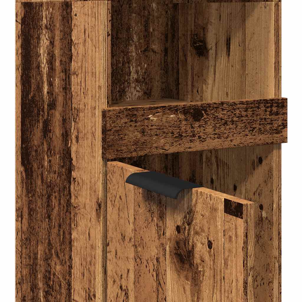 Badkamerkast 32x34x188,5 cm bewerkt hout oud houtkleurig