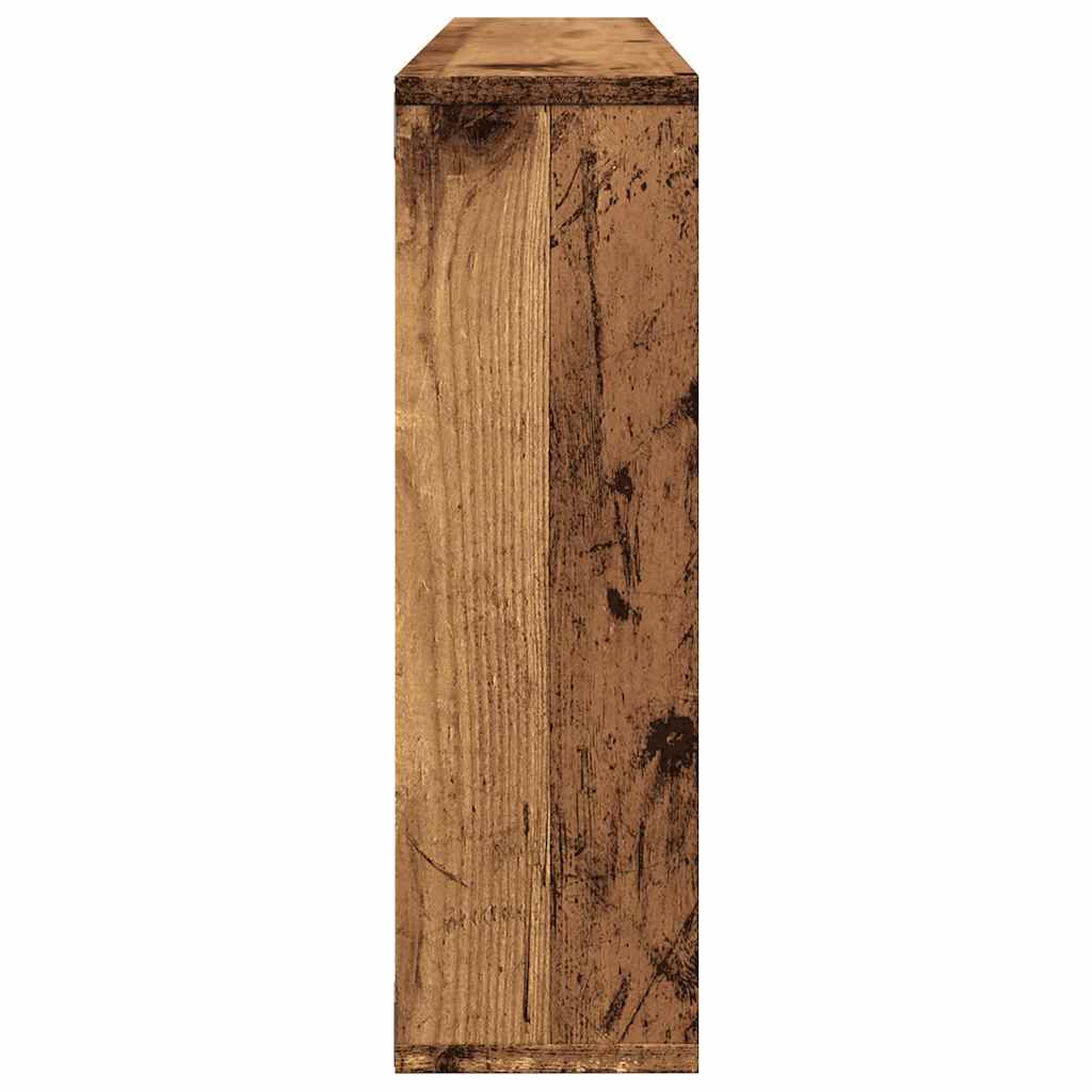 Wandschap 85x16x52,5 cm bewerkt hout oud houtkleurig