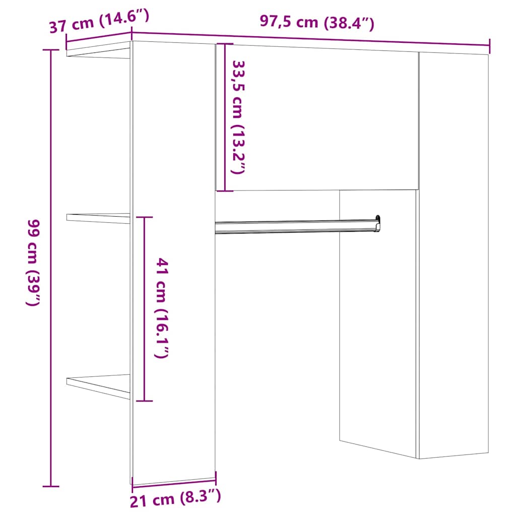 Halmeubel 97,5x37x99 cm bewerkt hout oud houtkleurig