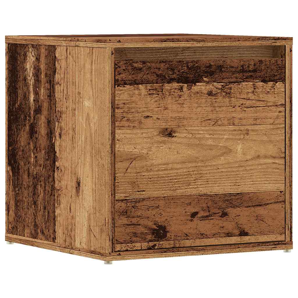 Opbergbox met lade 40,5x40x40 cm bewerkt hout oud houtkleurig