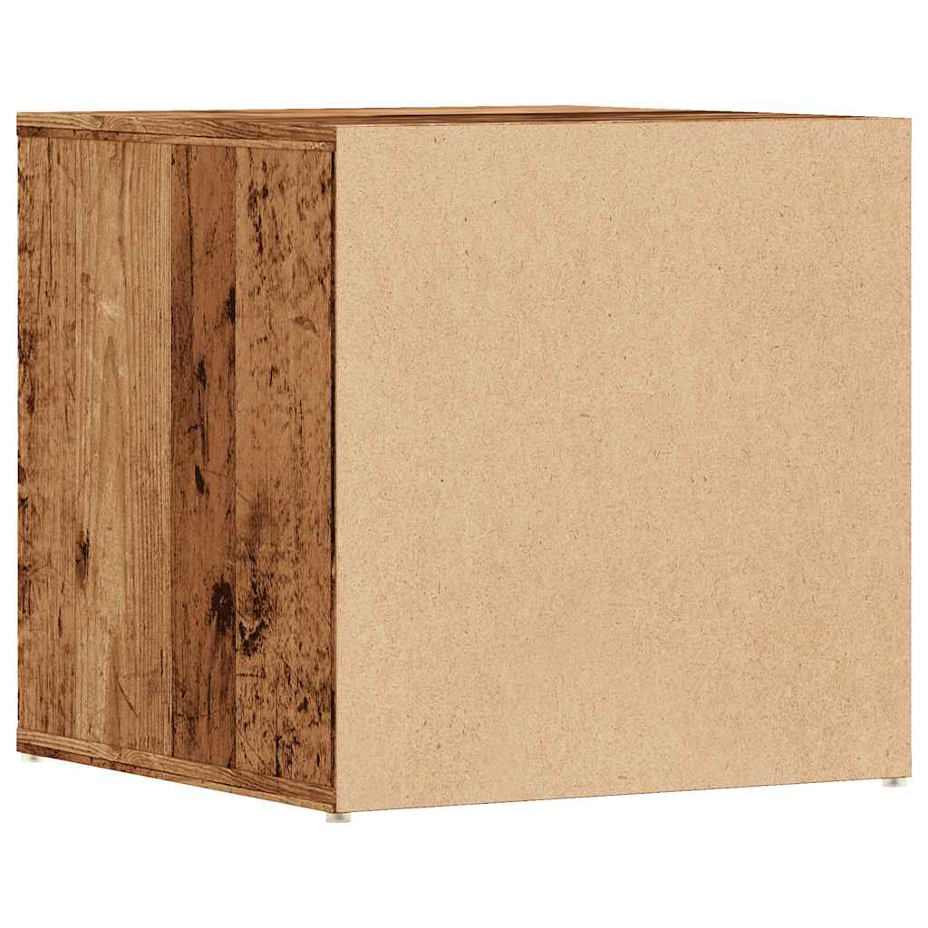 Opbergbox met lade 40,5x40x40 cm bewerkt hout oud houtkleurig