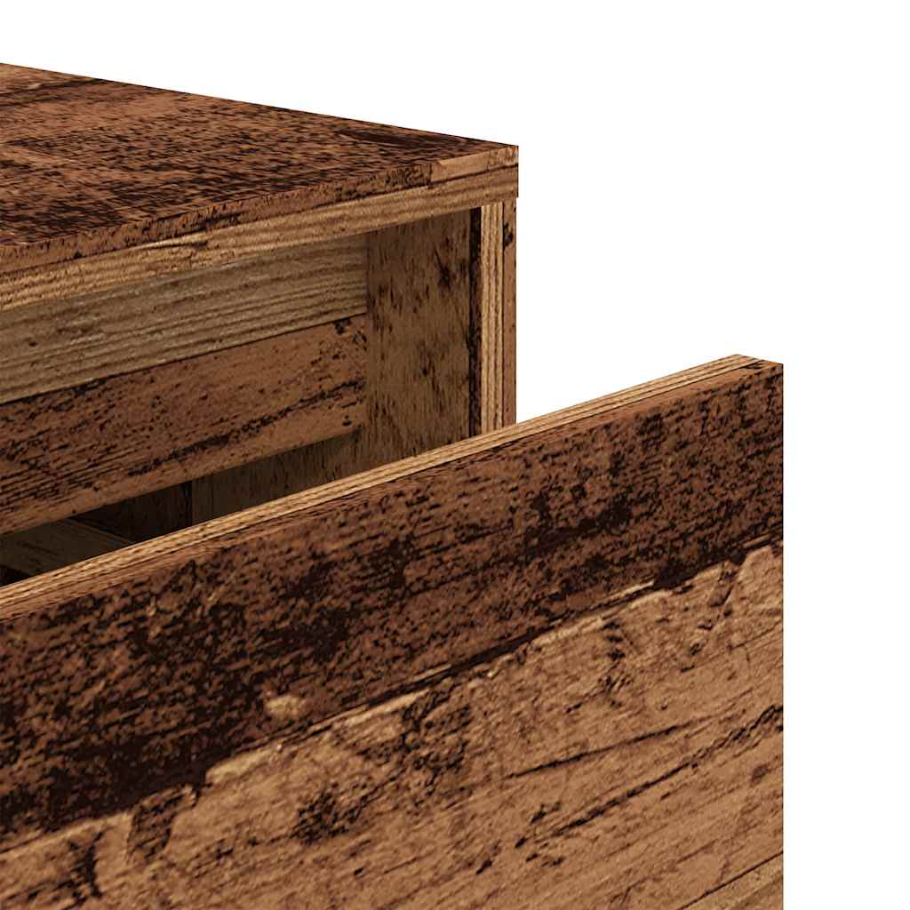 Opbergbox met lade 40,5x40x40 cm bewerkt hout oud houtkleurig