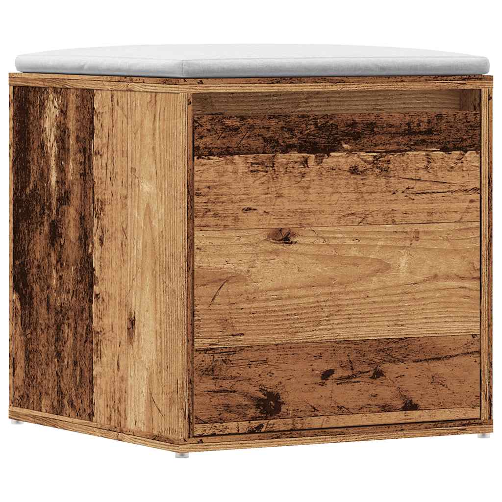 Opbergbox met lade 40,5x40x40 cm bewerkt hout oud houtkleurig