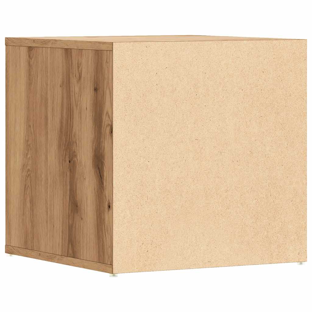 Opbergbox met lade 40,5x40x40 cm bewerkt hout artisanaal eiken