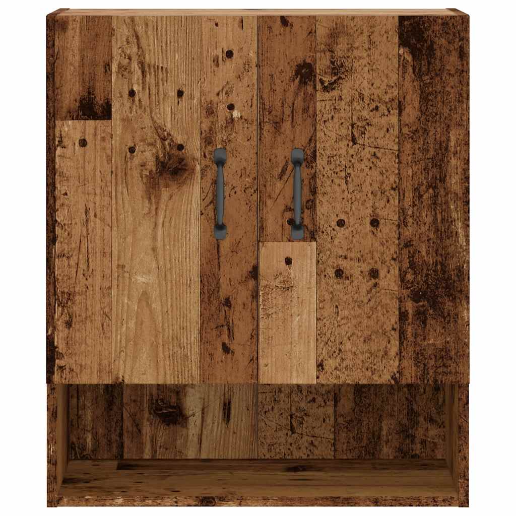 Wandkast 60x31x70 cm bewerkt hout oud houtkleurig