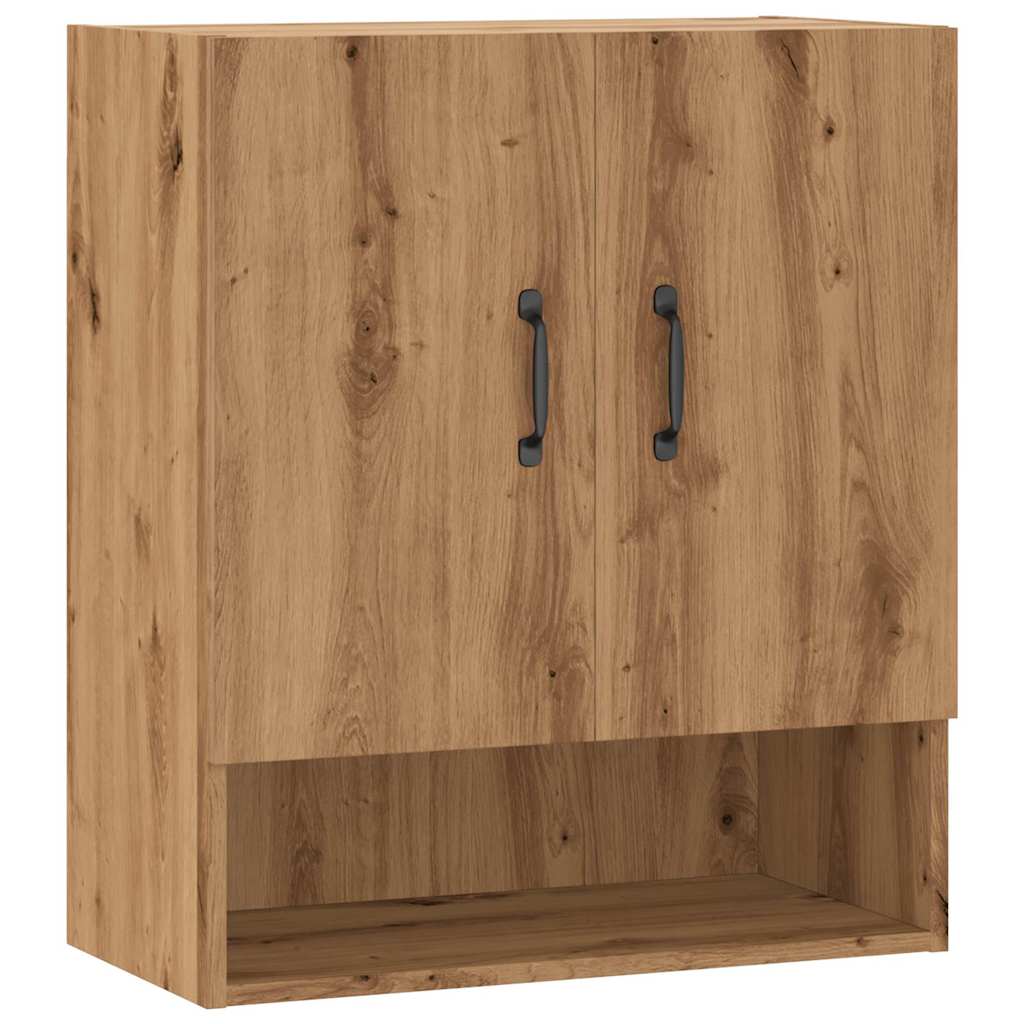 Wandkast 60x31x70 cm bewerkt hout artisanaal eikenkleur