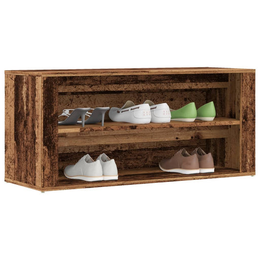 Schoenenbank 100x35x45 cm bewerkt hout oud houtkleurig Schoenenrekken | Creëer jouw Trendy Thuis | Gratis bezorgd & Retour | Trendy.nl