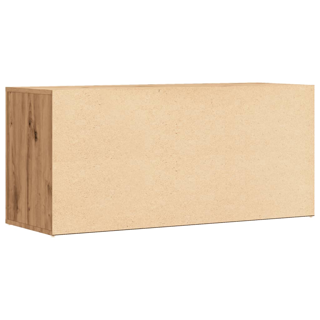 Schoenenbankje 100x35x45 cm bewerkt hout artisanaal eikenkleur Schoenenrekken | Creëer jouw Trendy Thuis | Gratis bezorgd & Retour | Trendy.nl