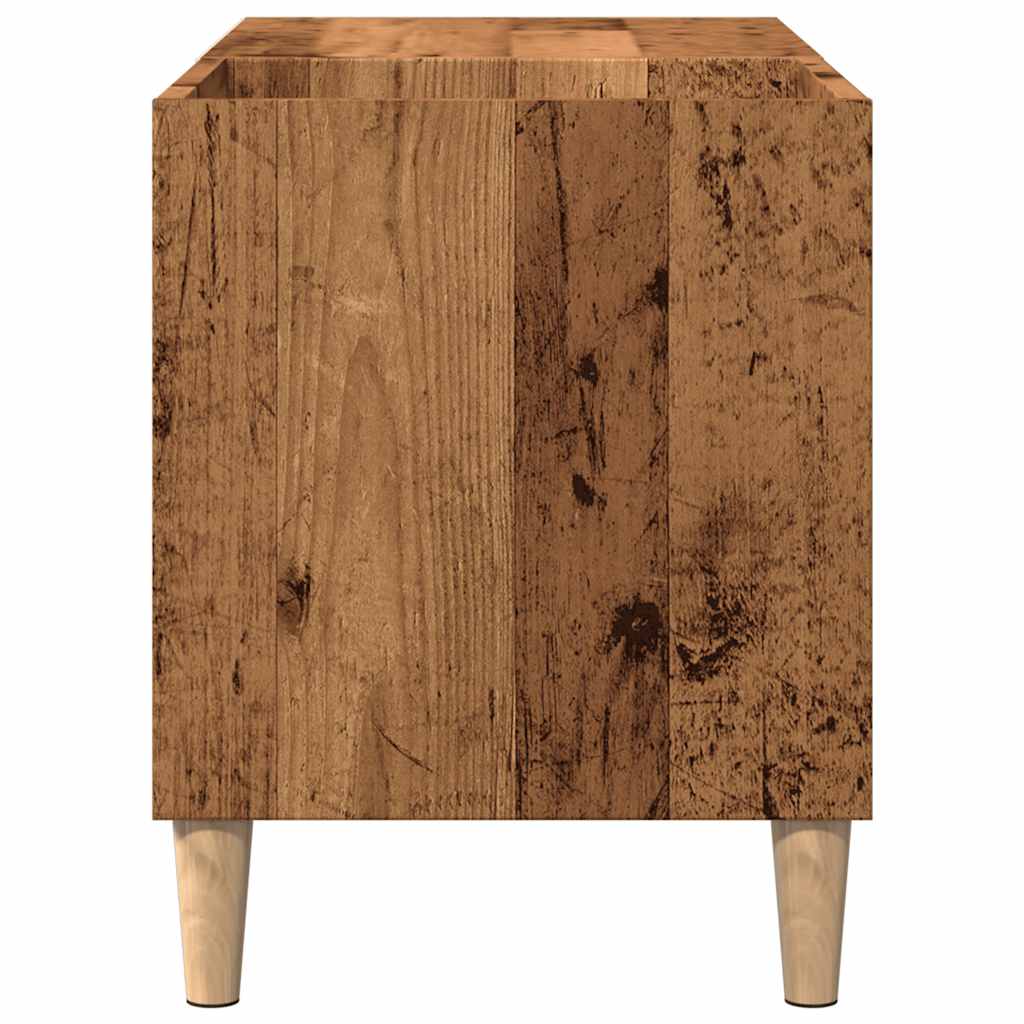 Platenkast 84,5x38x48 cm bewerkt hout oud houtkleurig