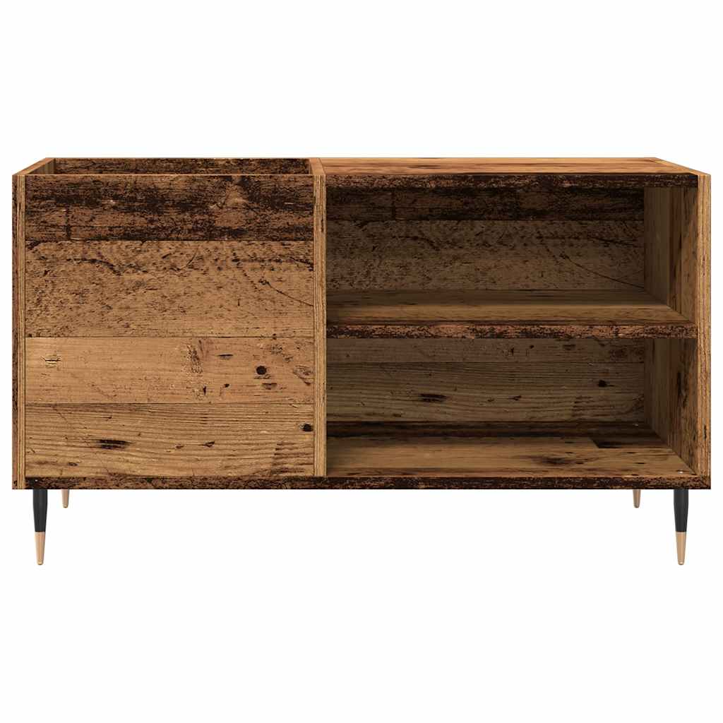 Platenkast 84,5x38x48 cm bewerkt hout oud houtkleurig