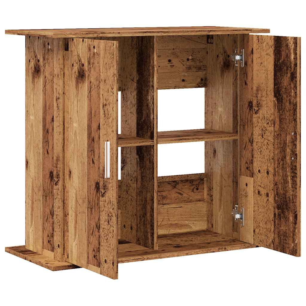 Aquariumstandaard 81x36x73 cm bewerkt hout oud houtkleurig