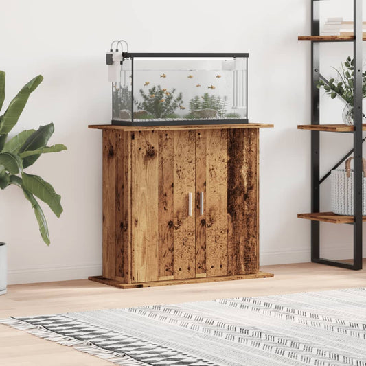 Aquariumstandaard 81x36x73 cm bewerkt hout oud houtkleurig