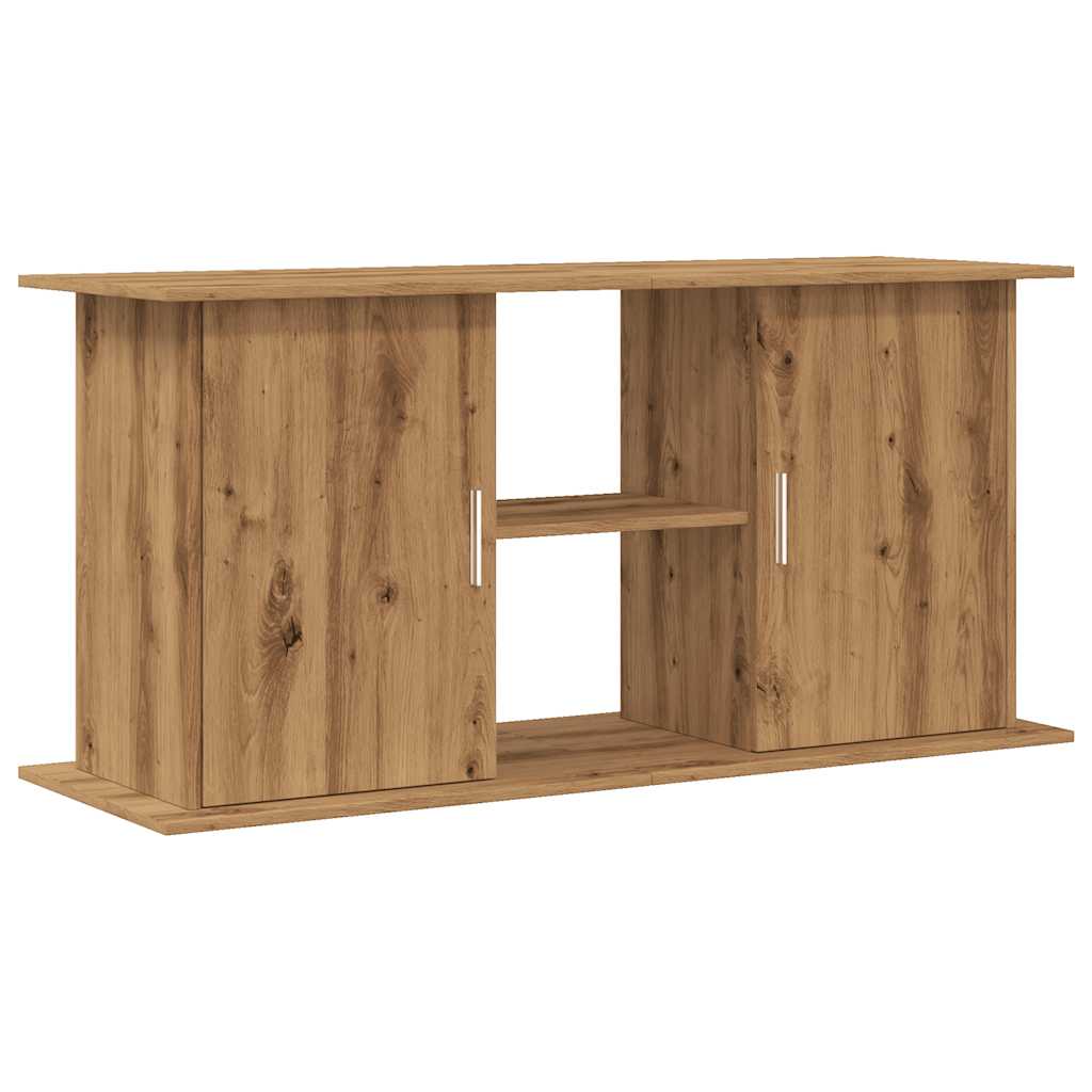 Aquariumstandaard 121x41x58 cm bewerkt hout artisanaal eiken