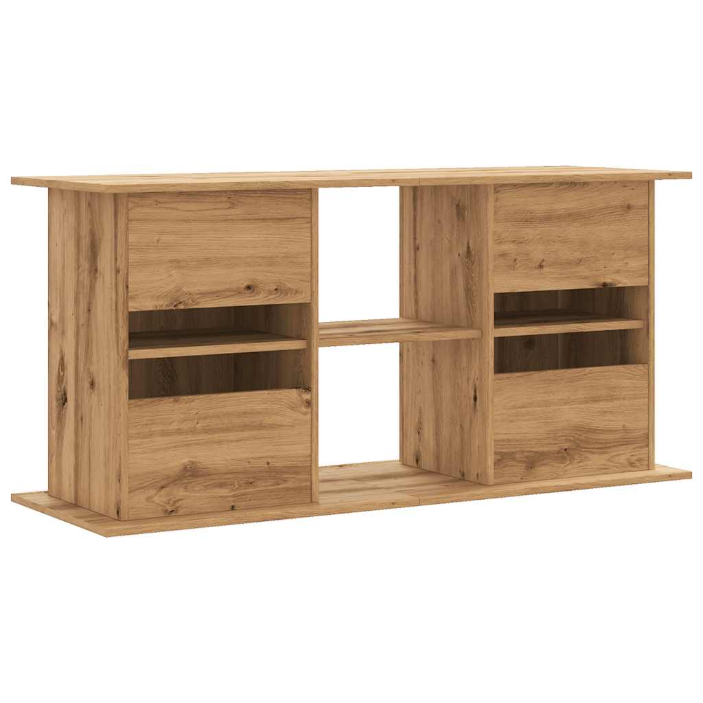 Aquariumstandaard 121x41x58 cm bewerkt hout artisanaal eiken