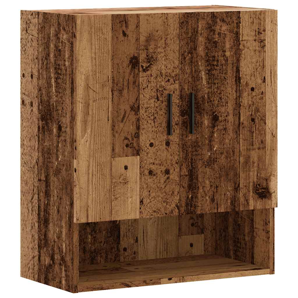 Wandkast 60x31x70 cm bewerkt hout oud houtkleurig