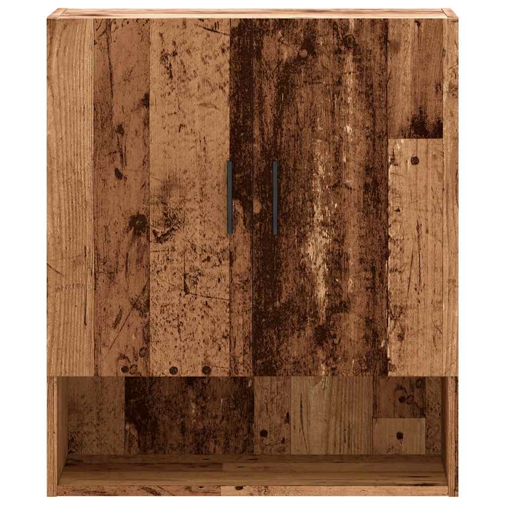 Wandkast 60x31x70 cm bewerkt hout oud houtkleurig