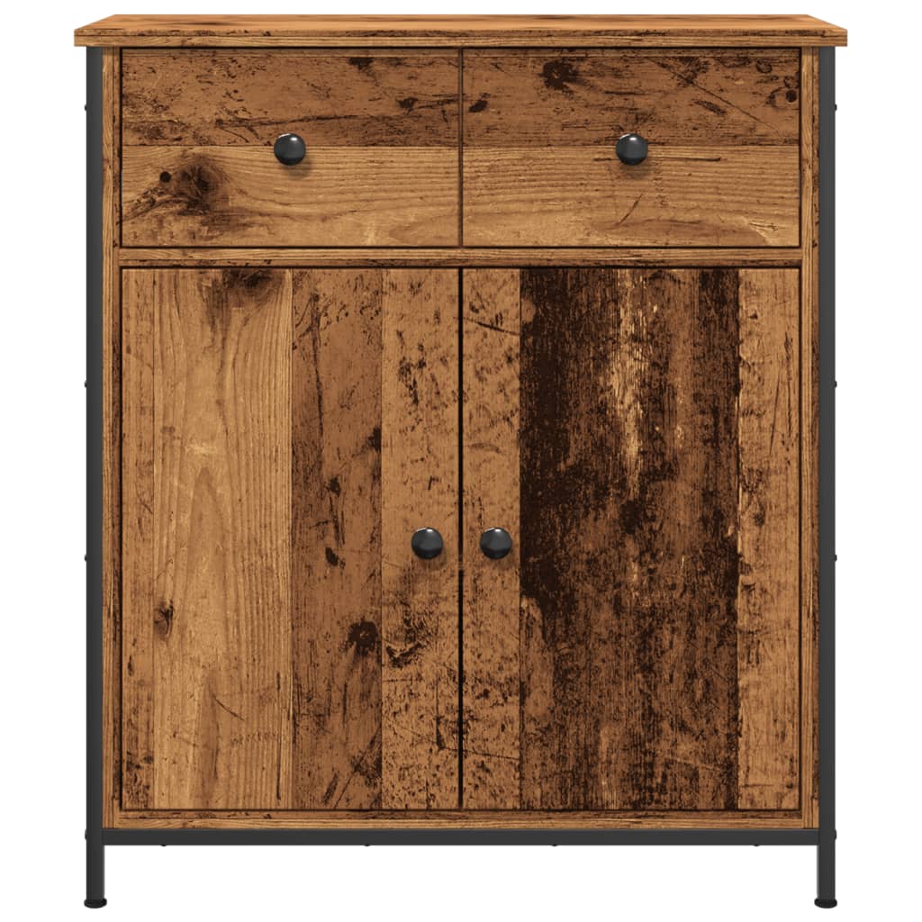 Dressoir 70x41x56 cm bewerkt hout oud houtkleurig