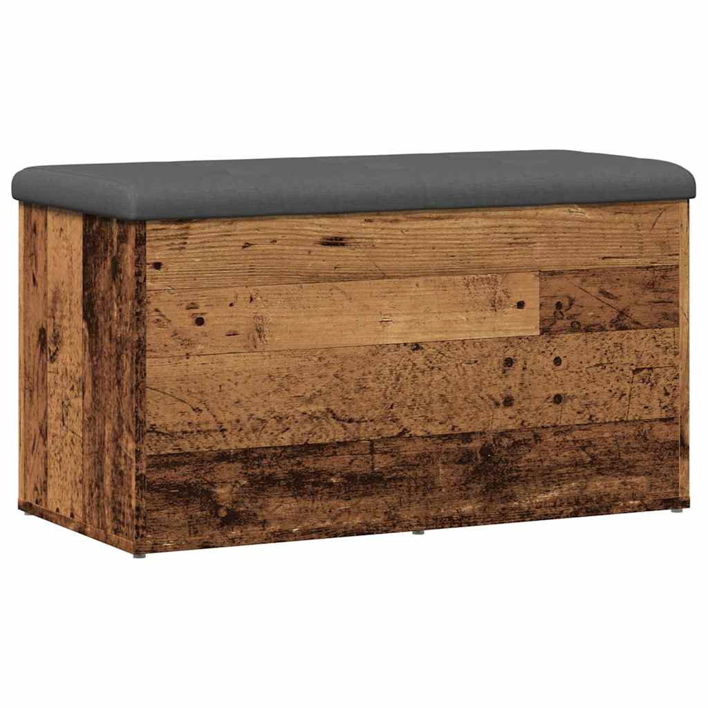 Opbergbankje 82x42x45 cm bewerkt hout oud houtkleurig