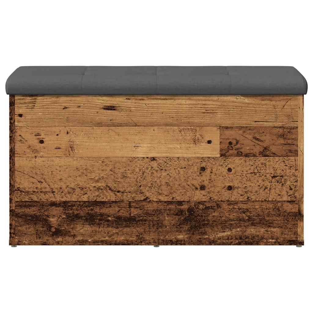 Opbergbankje 82x42x45 cm bewerkt hout oud houtkleurig