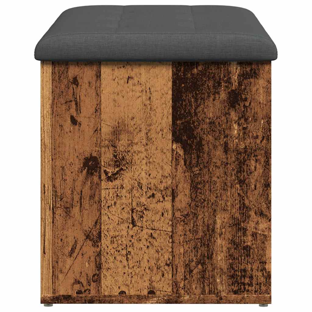 Opbergbankje 82x42x45 cm bewerkt hout oud houtkleurig