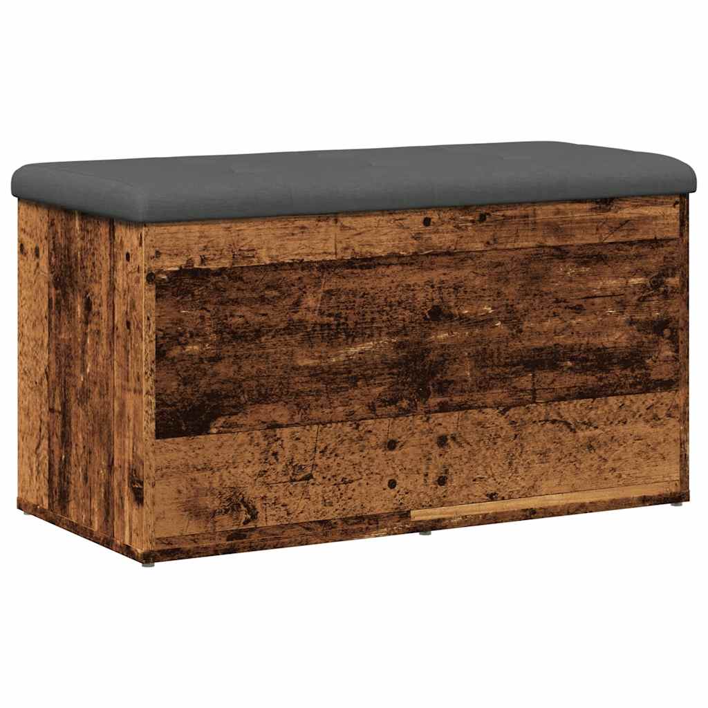 Opbergbankje 82x42x45 cm bewerkt hout oud houtkleurig