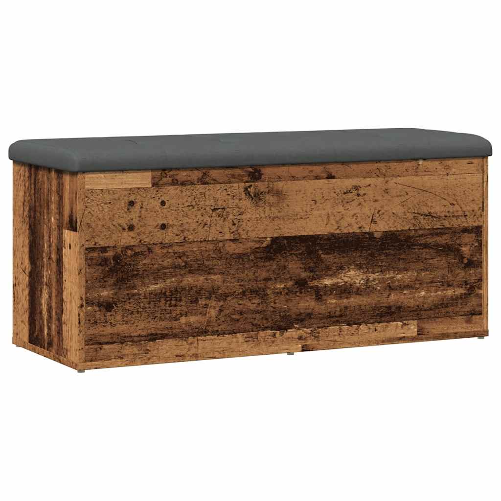 Opbergbankje 102x42x45 cm bewerkt hout oud houtkleurig