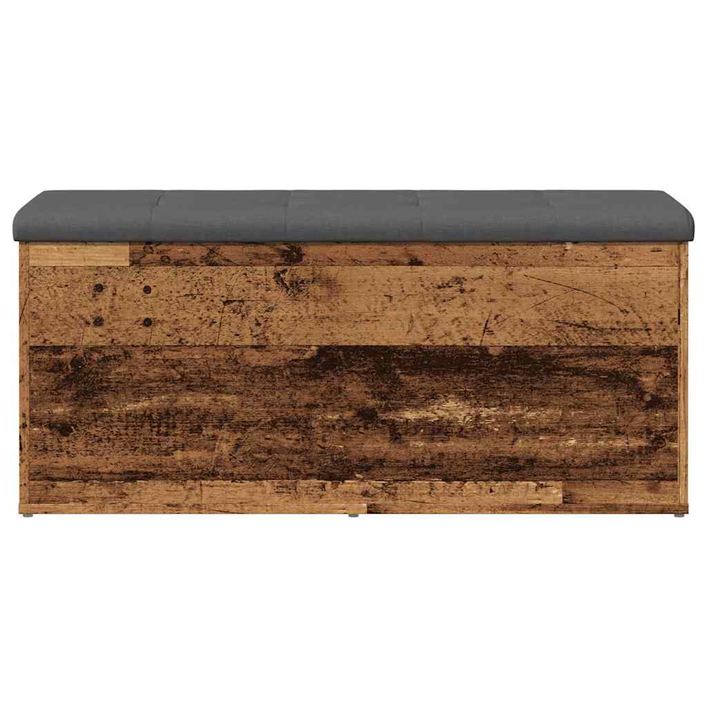 Opbergbankje 102x42x45 cm bewerkt hout oud houtkleurig