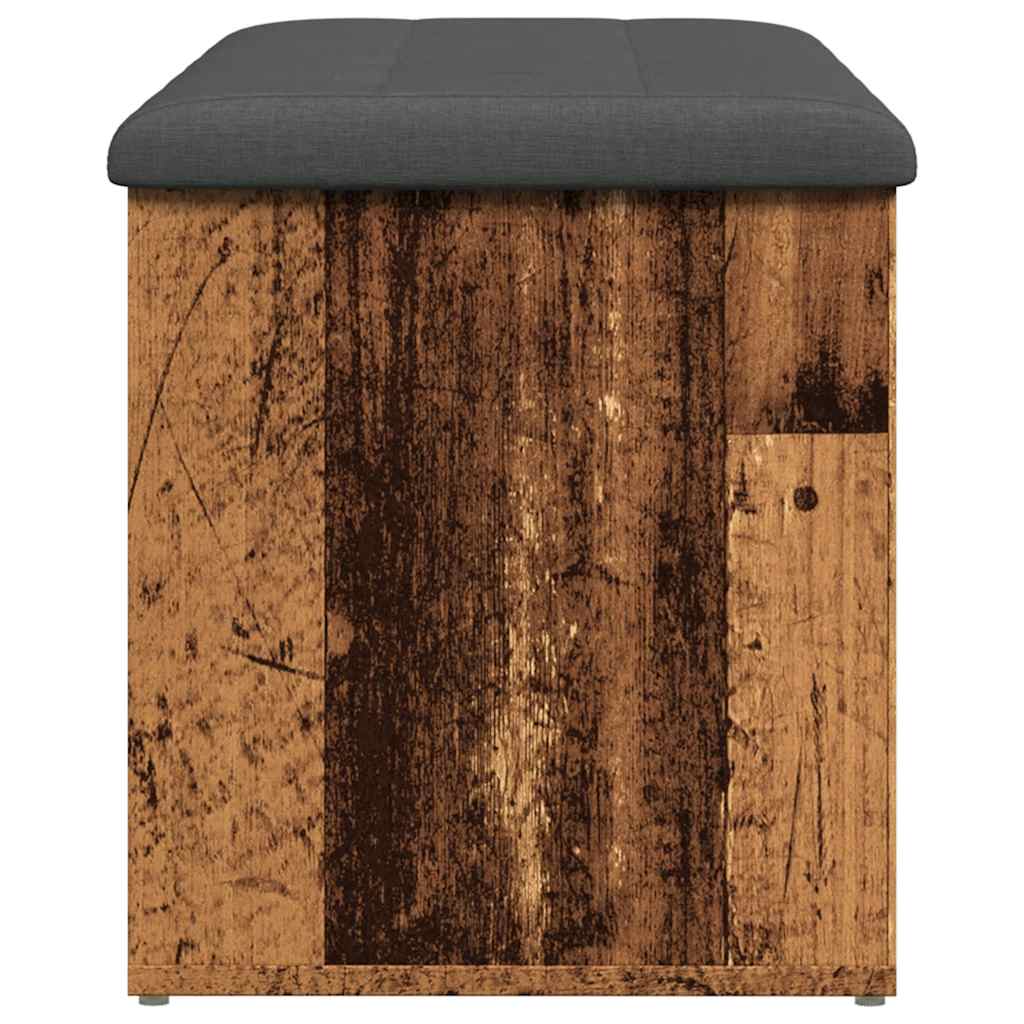 Opbergbankje 102x42x45 cm bewerkt hout oud houtkleurig