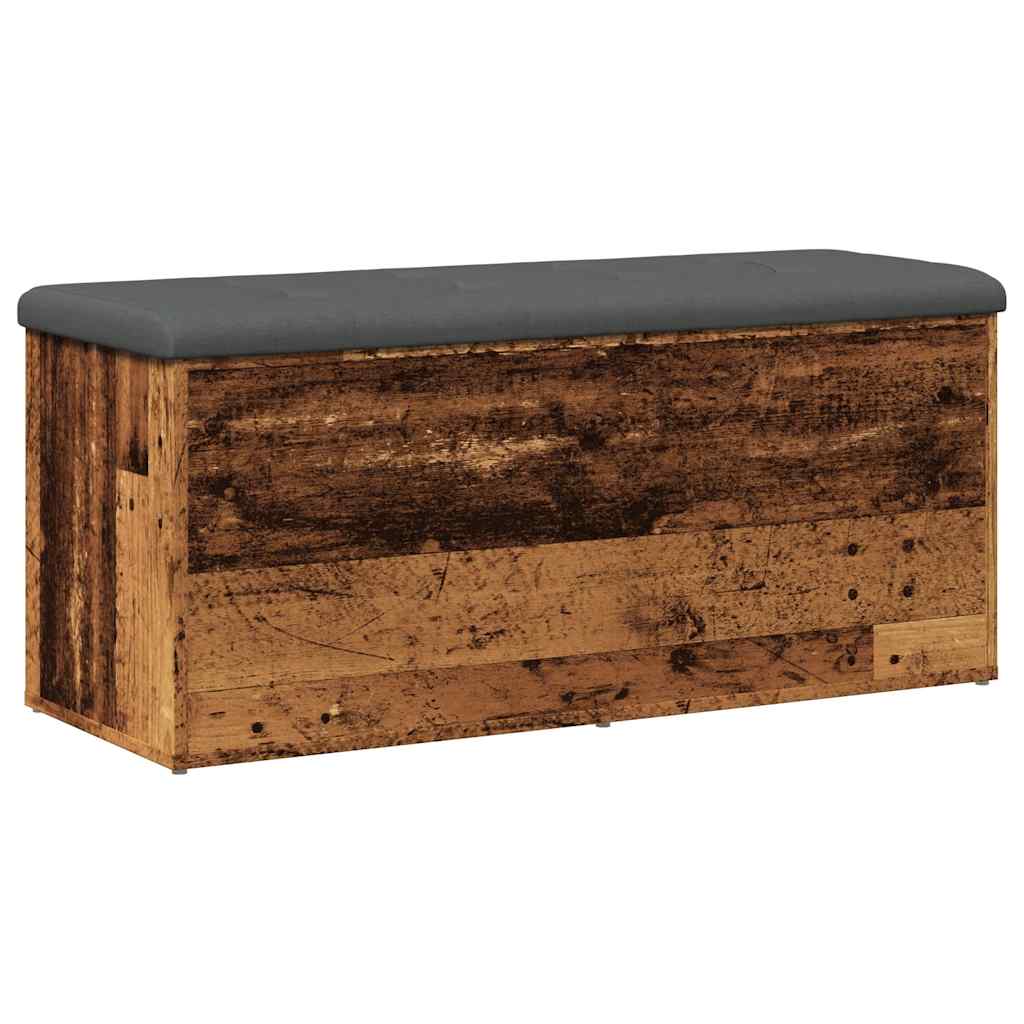 Opbergbankje 102x42x45 cm bewerkt hout oud houtkleurig