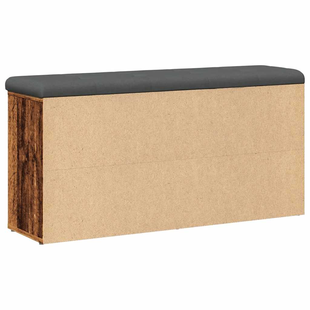 Schoenenbank 102x32x50 cm bewerkt hout oud houtkleurig