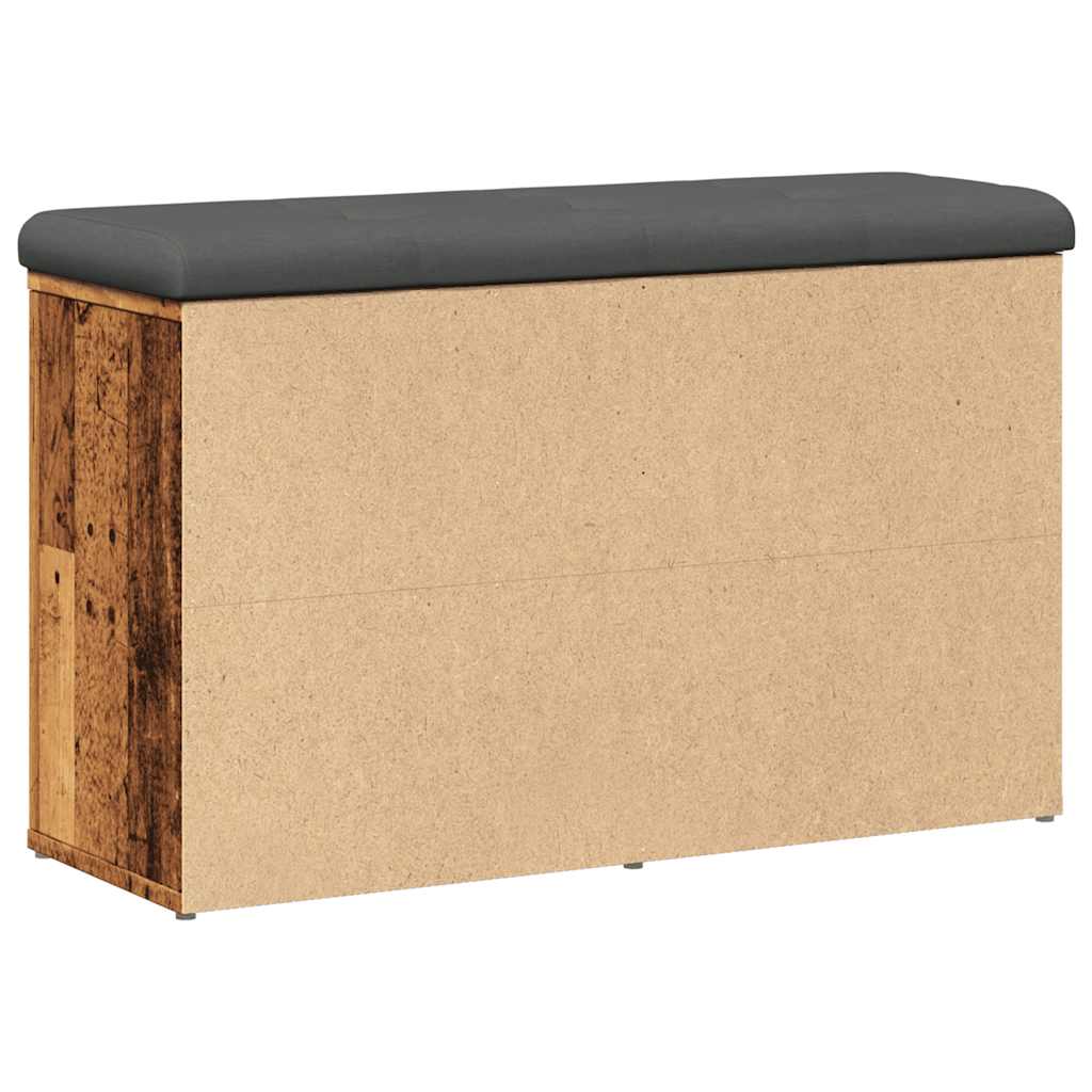 Schoenenbank 82x32x50 cm bewerkt hout oud houtkleurig