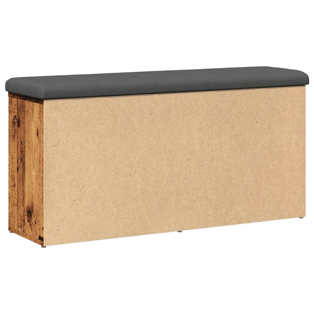 Schoenenbank 102x32x50 cm bewerkt hout oud houtkleurig