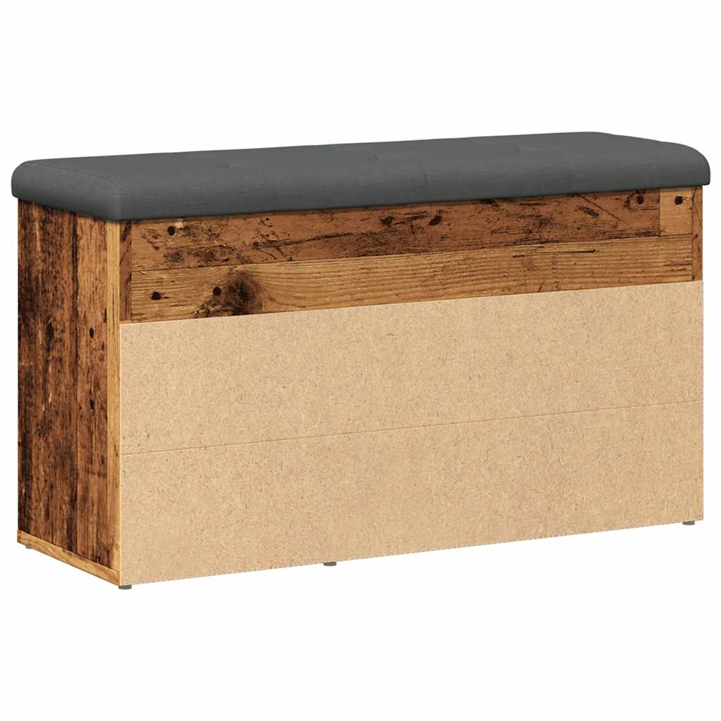 Schoenenbank 82x32x45,5 cm bewerkt hout oud houtkleurig