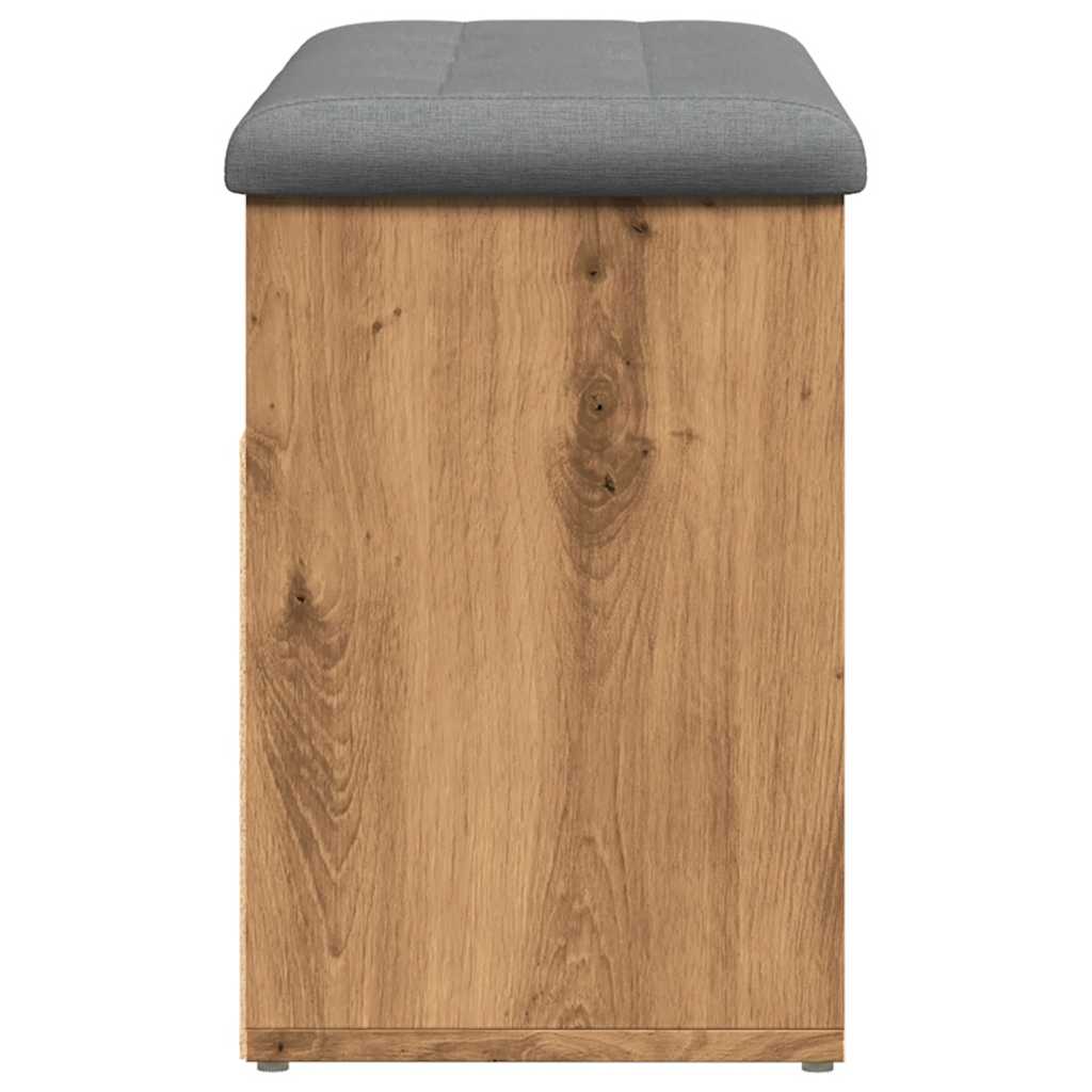 Schoenenbank 82x32x45,5 cm bewerkt hout artisanaal eikenkleur